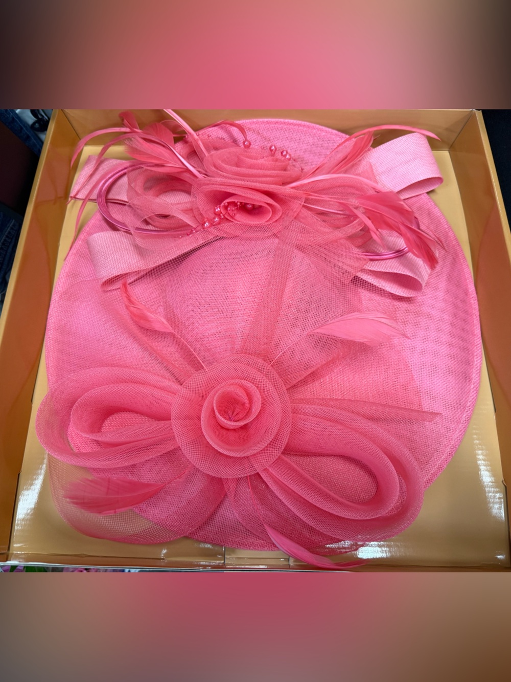 Hot Pink Wide Brim Women's Fascinator/derby Hat-Headband